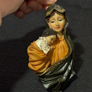 Vintage Virgin Mary Madonna and Baby Jesus unique piece from Autom, China 5”Tall